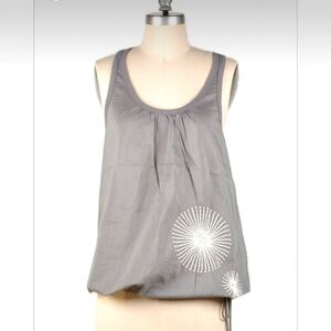 Naked Zebra Gray Racerback Drawstring Tank Top Silk Cotton Blend Size Small